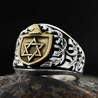 925 Sterling Silver Magen David Jewish Ring by SWISS PLUS - Jewish Collection