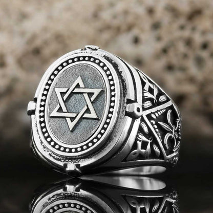 Star of David Embossed Ring by SWISS PLUS - Jewish Collection