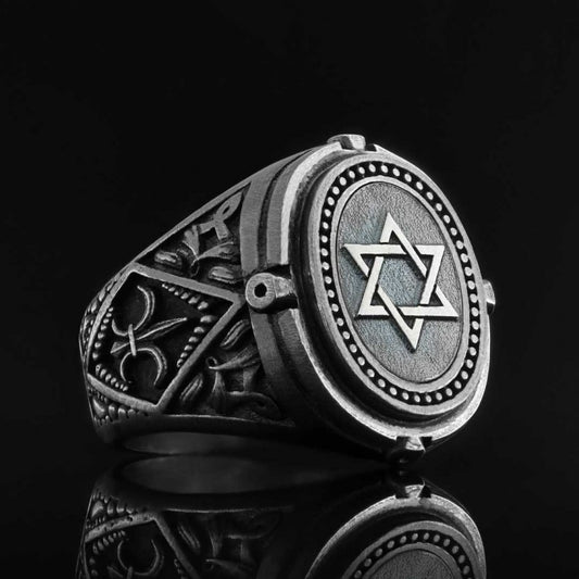 Star of David Embossed Ring - view 2
