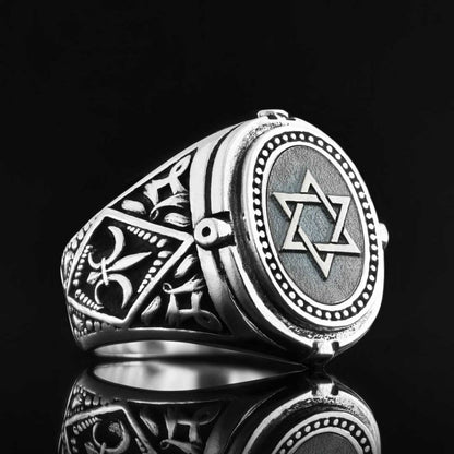 Star of David Embossed Ring by SWISS PLUS - Jewish Collection - view 3