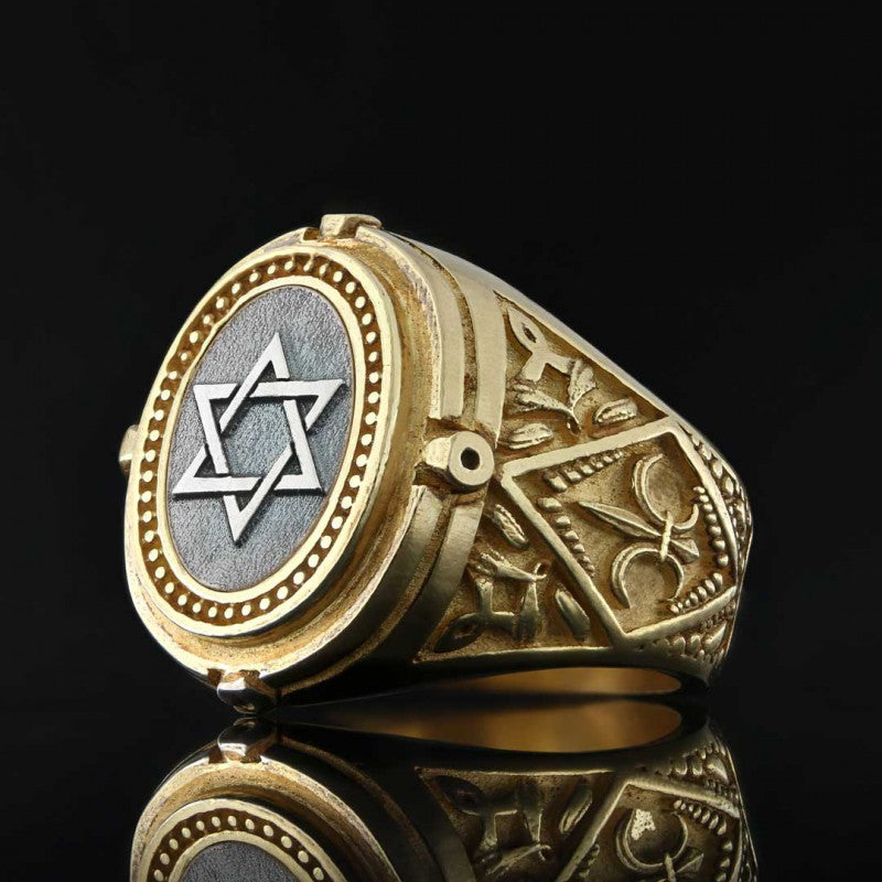 Star of David Embossed Ring - view 4