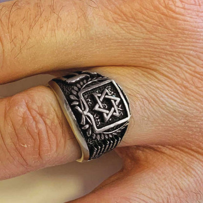 Star of David with Chai Ring by SWISS PLUS - Jewish Collection - view 5