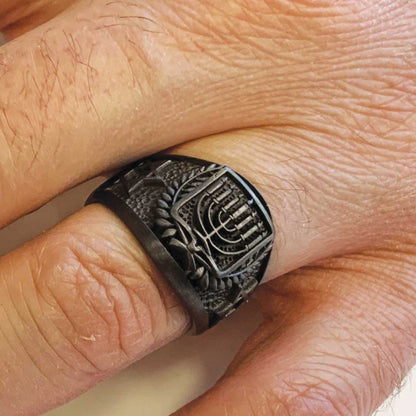 Menograh Isolated Silver Ring by SWISS PLUS - Jewish Collection - view 7