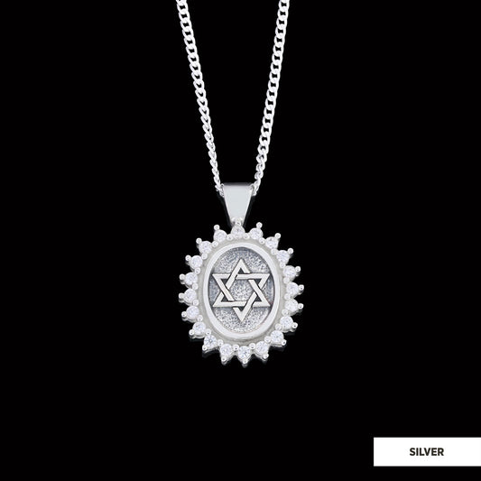 Jewish Star Necklace, Silver Menorah Necklace, Hebrew Chanukah Menorah Necklace, Magen David Necklace, Shield of David Necklace Silver
