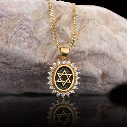 Jewish Star Necklace, Silver Menorah Necklace, Hebrew Chanukah Menorah Necklace, Magen David Necklace, Shield of David Neckla