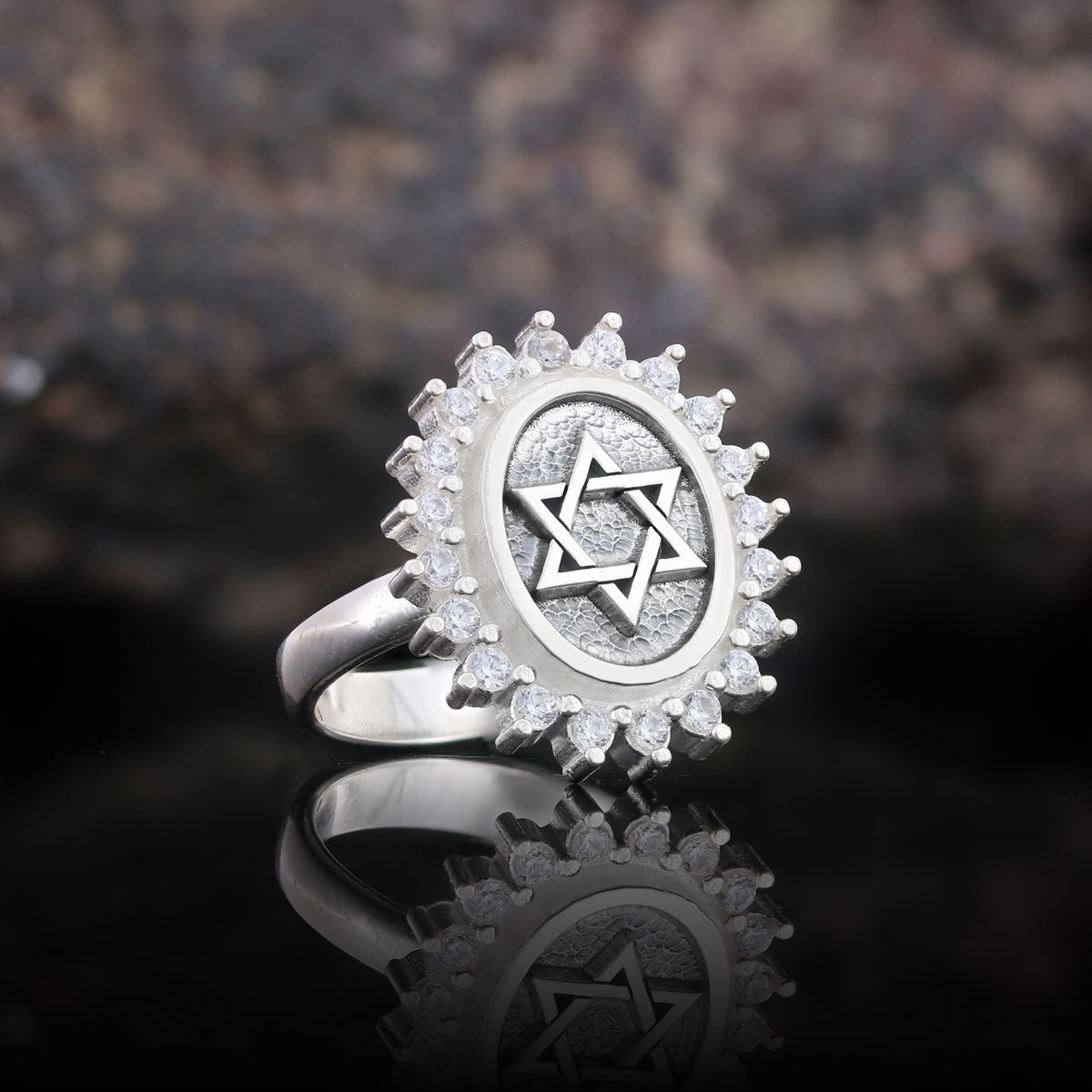 Jewish Star Ring, Silver Menorah Ring, Hebrew Chanukah Menorah Ring, Magen David Ring, Shield of David Ring