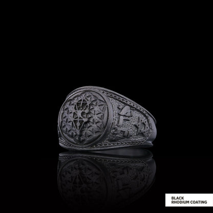 Kabbalah Silver Ring, Kabbalah Ring, Adonai Ring, Kabbalah Jewelry, Star Kabbalah Ring, Religious Gifts by SWISS PLUS - Uniqu