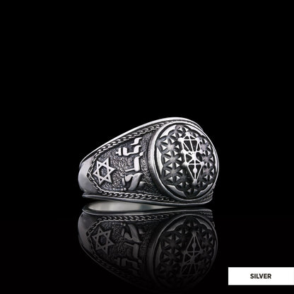 Kabbalah Silver Ring, Kabbalah Ring, Adonai Ring, Kabbalah Jewelry, Star Kabbalah Ring, Religious Gifts by SWISS PLUS - Uniqu
