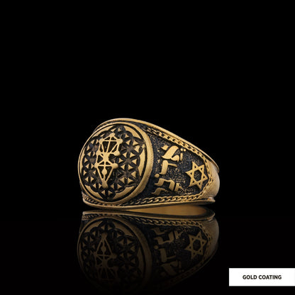 Kabbalah Silver Ring, Kabbalah Ring, Adonai Ring, Kabbalah Jewelry, Star Kabbalah Ring, Religious Gifts by SWISS PLUS - Uniqu