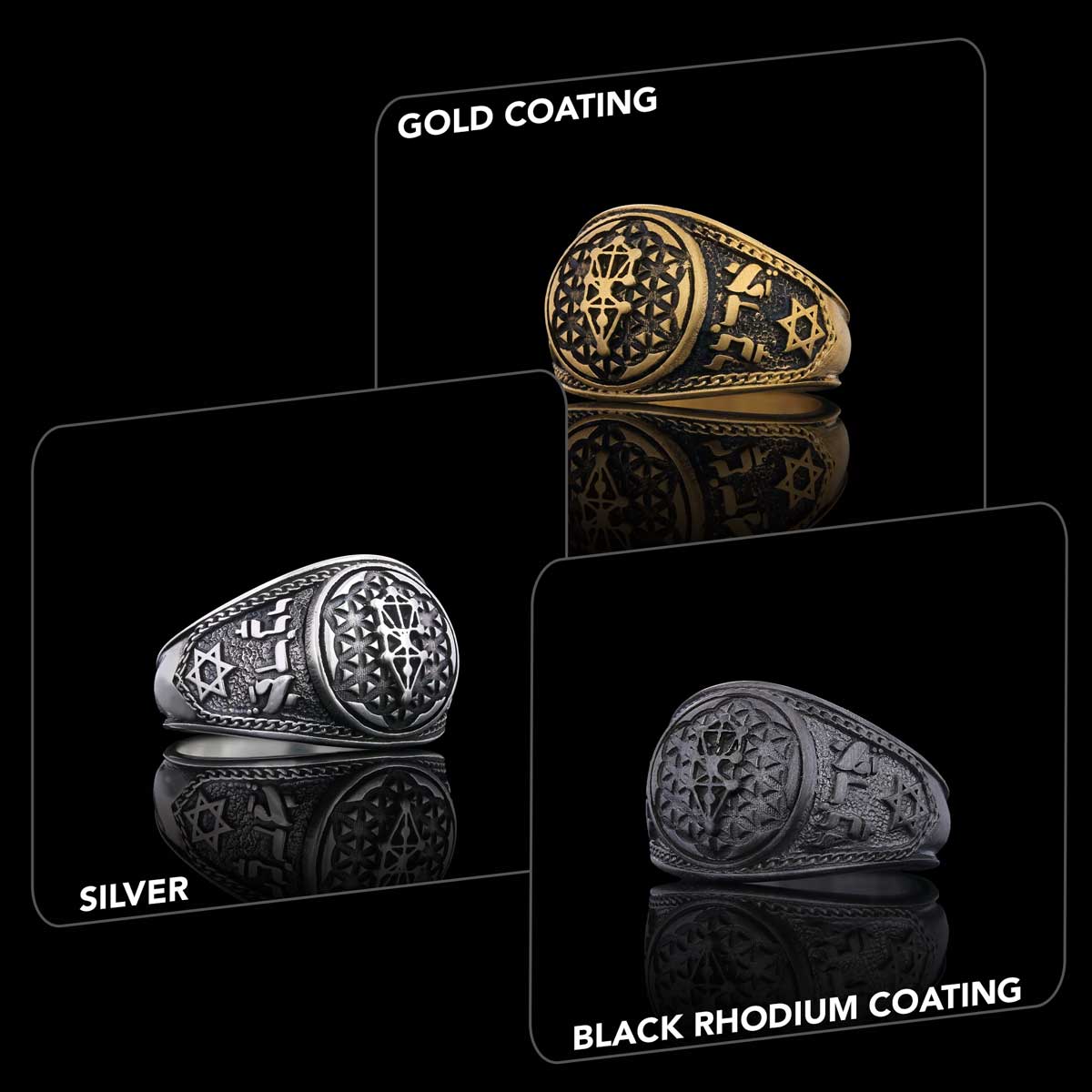 Kabbalah Silver Ring, Kabbalah Ring, Adonai Ring, Kabbalah Jewelry, Star Kabbalah Ring, Religious Gifts - view 5