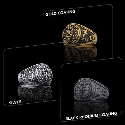 Kabbalah Silver Ring, Kabbalah Ring, Adonai Ring, Kabbalah Jewelry, Star Kabbalah Ring, Religious Gifts by SWISS PLUS - Uniqu