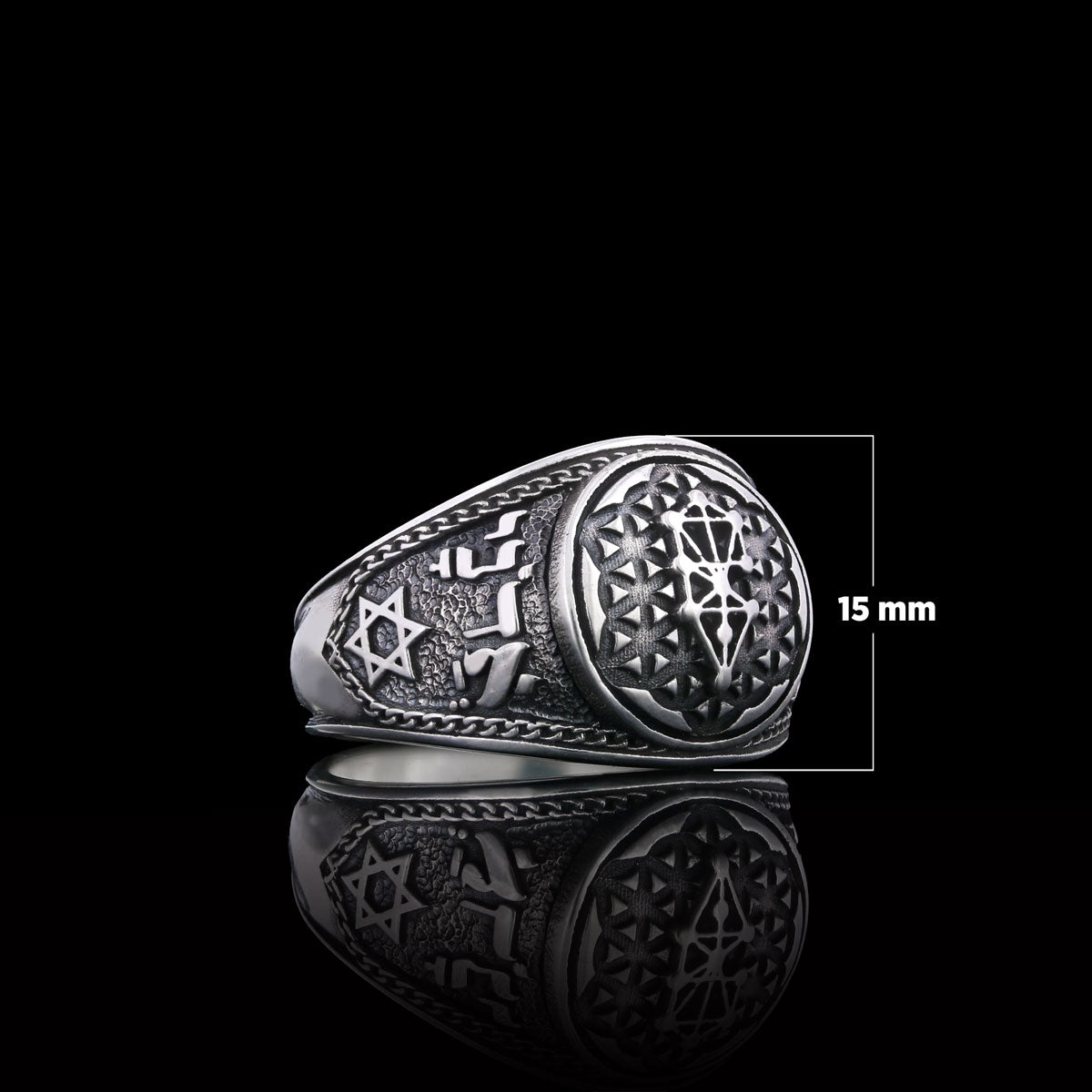 Kabbalah Silver Ring, Kabbalah Ring, Adonai Ring, Kabbalah Jewelry, Star Kabbalah Ring, Religious Gifts - view 6