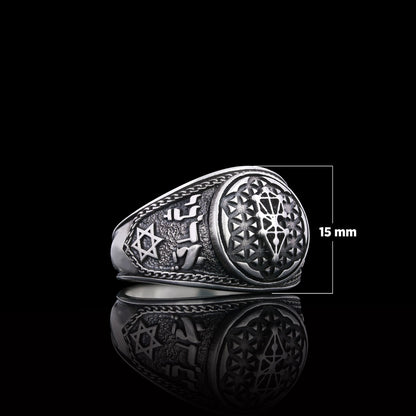Kabbalah Silver Ring, Kabbalah Ring, Adonai Ring, Kabbalah Jewelry, Star Kabbalah Ring, Religious Gifts by SWISS PLUS - Uniqu