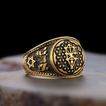Kabbalah Silver Ring, Kabbalah Ring, Adonai Ring, Kabbalah Jewelry, Star Kabbalah Ring, Religious Gifts by SWISS PLUS - Uniqu