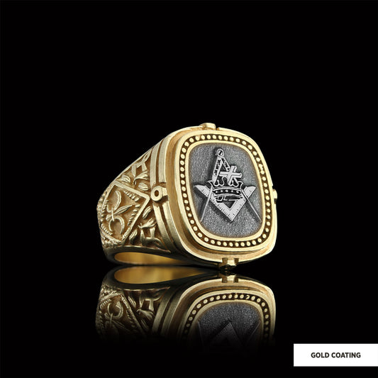 Knights Templar Masonic Ring, Celtic Lodge Masonic Ring, Signet Mason Ring, Mason Jewelry - view 2
