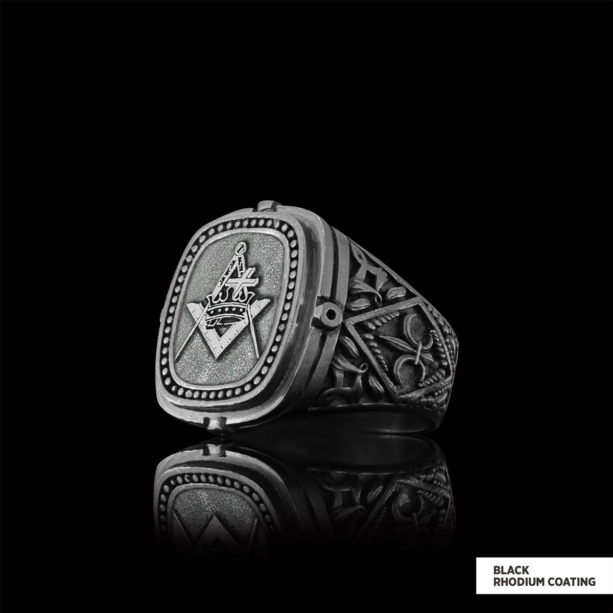 Knights Templar Masonic Ring, Celtic Lodge Masonic Ring, Signet Mason Ring, Mason Jewelry - view 3