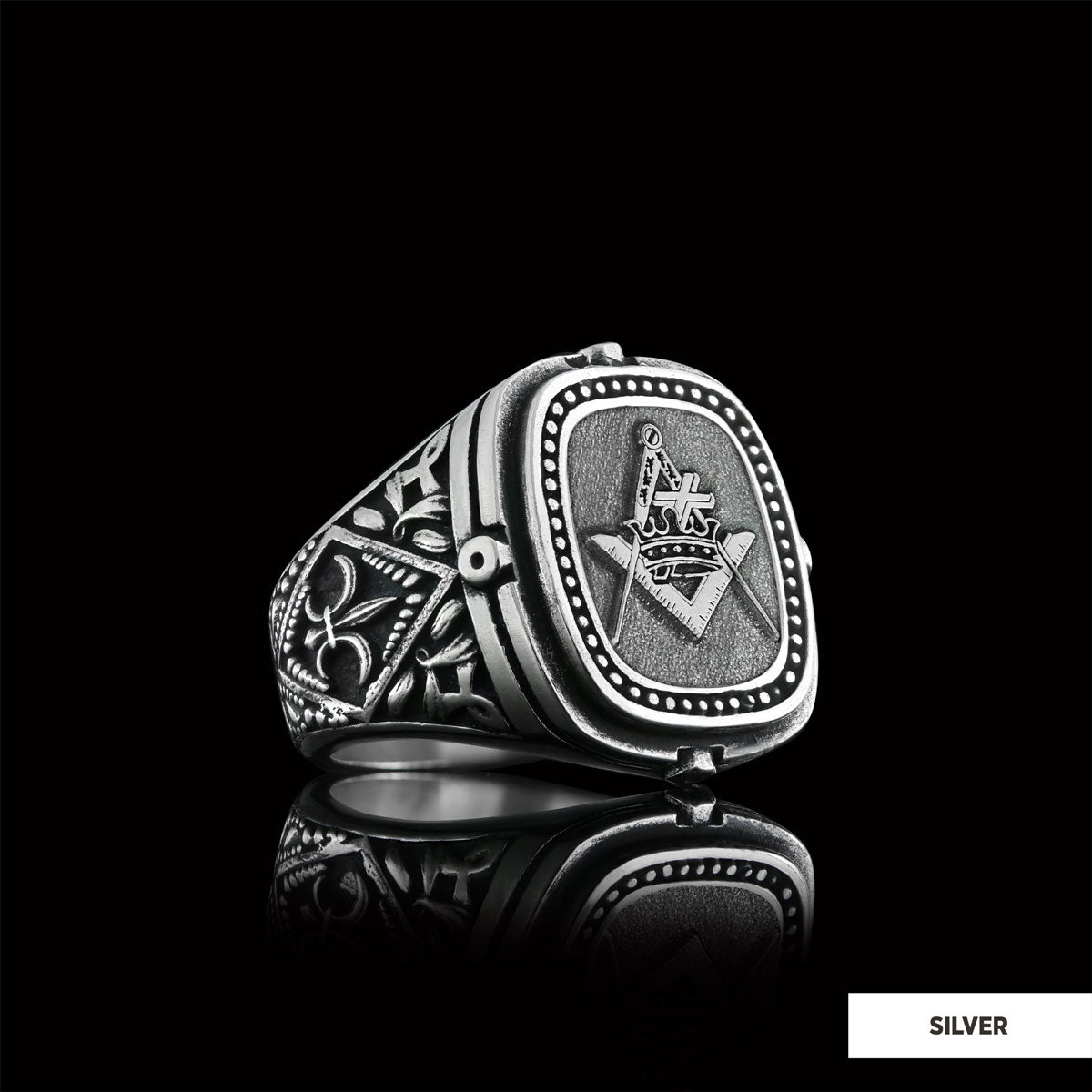 Knights Templar Masonic Ring, Celtic Lodge Masonic Ring, Signet Mason Ring, Mason Jewelry