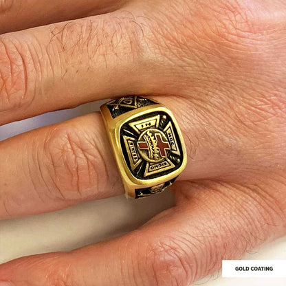Knights Templar Masonic Ring, Signet Mason Ring, Mason Jewelry by SWISS PLUS - Mason Collection - view 5