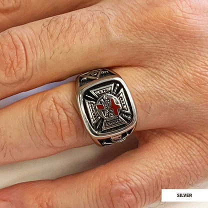 Knights Templar Masonic Ring, Signet Mason Ring, Mason Jewelry by SWISS PLUS - Mason Collection - view 6