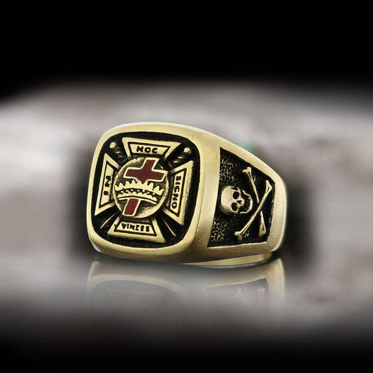 Knights Templar Masonic Ring, Signet Mason Ring, Mason Jewelry - view 1