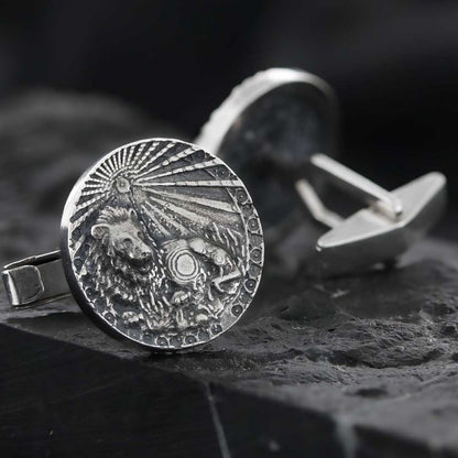 Sterling Silver Leo Horoscope Cufflink by SWISS PLUS - Zodiac Collection