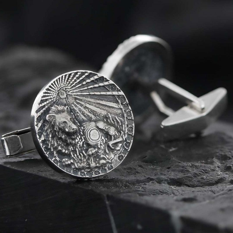Sterling Silver Leo Horoscope Cufflink