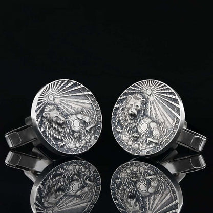 Sterling Silver Leo Horoscope Cufflink by SWISS PLUS - Zodiac Collection - view 2