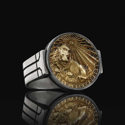 Leo Zodiac Round Ring - view 2