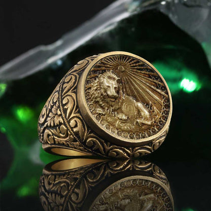 Leo Zodiac Silver Ring by SWISS PLUS - Zodiac Collection