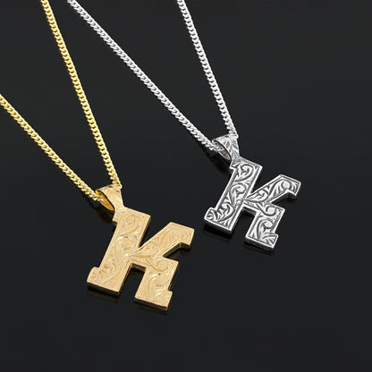 Letter Handmade Special Design 925 Sterling Silver Monogram K Necklace by SWISS PLUS - Letter Collection - view 5