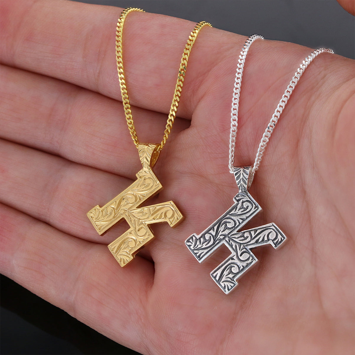 Letter  Handmade Special Design 925 Sterling Silver Monogram K Necklace - view 6