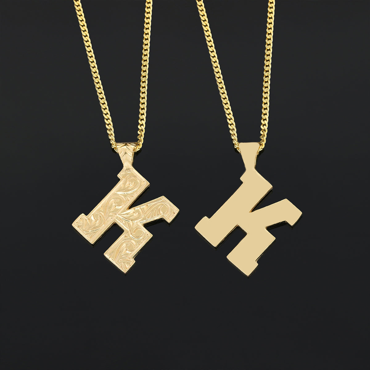 Letter Handmade Special Design 925 Sterling Silver Monogram K Necklace by SWISS PLUS - Letter Collection - view 2