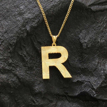 Letter Handmade Special Design Monogram R Sterling Silver Necklace by SWISS PLUS - Letter Collection - view 2