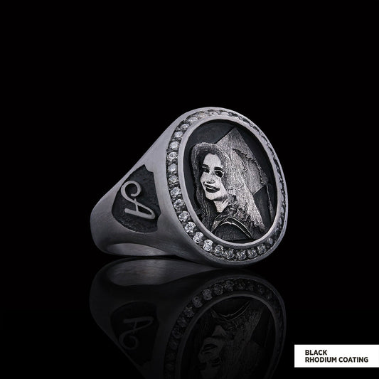 Letter Photo Ring, Personalized Picture Ring, Gift for Women, Special Production Ring With Picture by SWISS PLUS - Photo Coll
