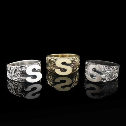 Letter S 925 Sterling Silver Women Ring by SWISS PLUS - Letter Collection - view 5