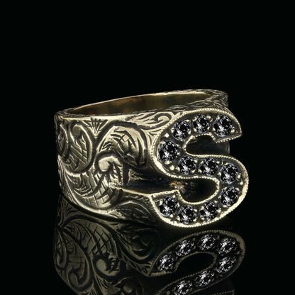 Handmade Silver Letter S Monogram Ring by SWISS PLUS - Letter Collection - view 3