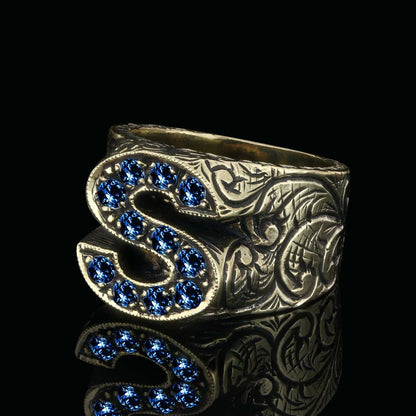 Handmade Silver Letter S Monogram Ring by SWISS PLUS - Letter Collection - view 5