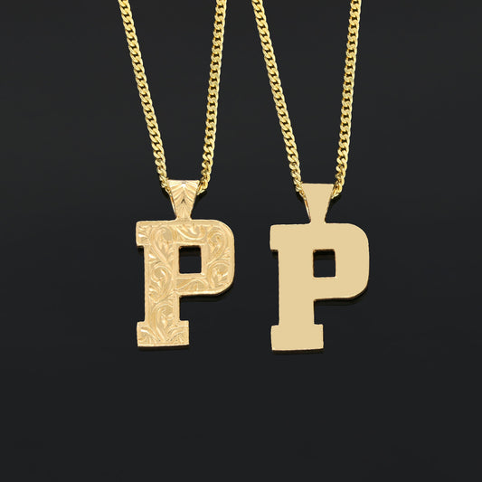 Letter Sterling Silver Handmade Special Design Monogram P Necklace by SWISS PLUS - Letter Collection - view 2