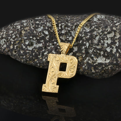 Letter Sterling Silver Handmade Special Design Monogram P Necklace by SWISS PLUS - Letter Collection