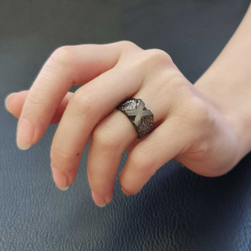 Letter X Monogram 925 Sterling Silver Women Ring - view 5