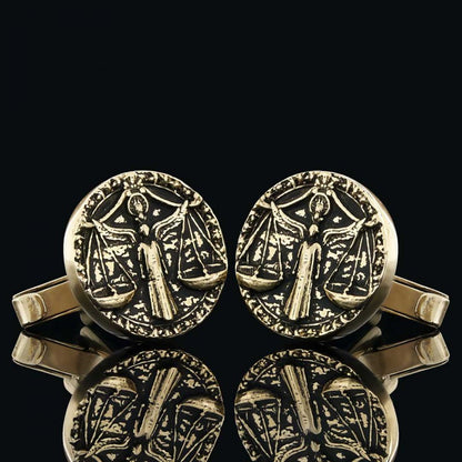 Unique Design Silver Libra Cufflink by SWISS PLUS - Zodiac Collection - view 4