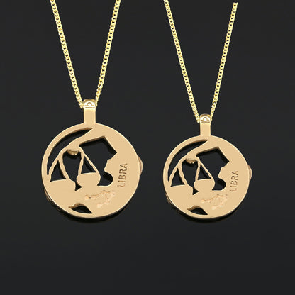 Libra Pendant, Sterling Silver Libra Necklace, Handmade Libra Jewelry, Horoscope Libra Necklace by SWISS PLUS - Zodiac Collec