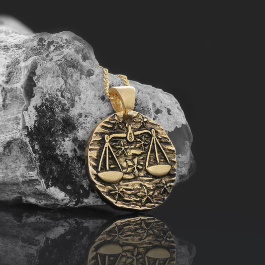 Libra Pendant, Zodiac Jewelry, Astrological Necklace, Personalized Gift - view 1