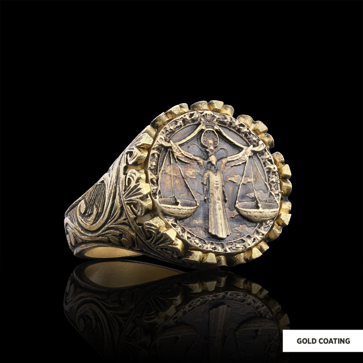 Libra Sign Ring, 925 Sterling Silver Libra Sign Ring by SWISS PLUS - Zodiac Collection - view 3