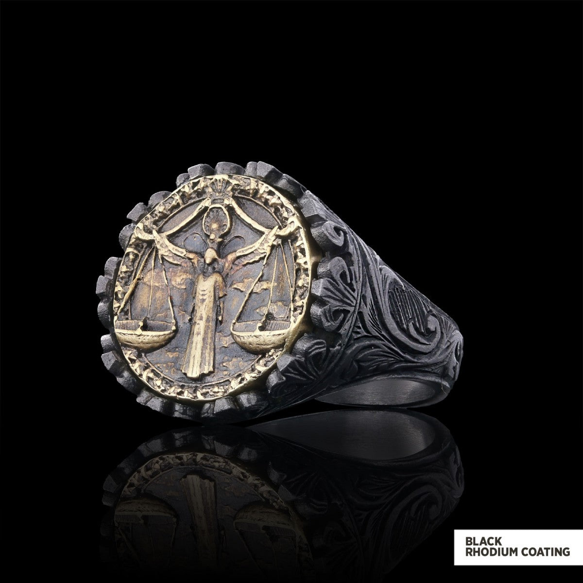 Libra Sign Ring, 925 Sterling Silver Libra Sign Ring by SWISS PLUS - Zodiac Collection - view 4