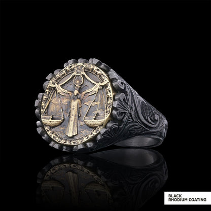 Libra Sign Ring, 925 Sterling Silver Libra Sign Ring by SWISS PLUS - Zodiac Collection - view 4