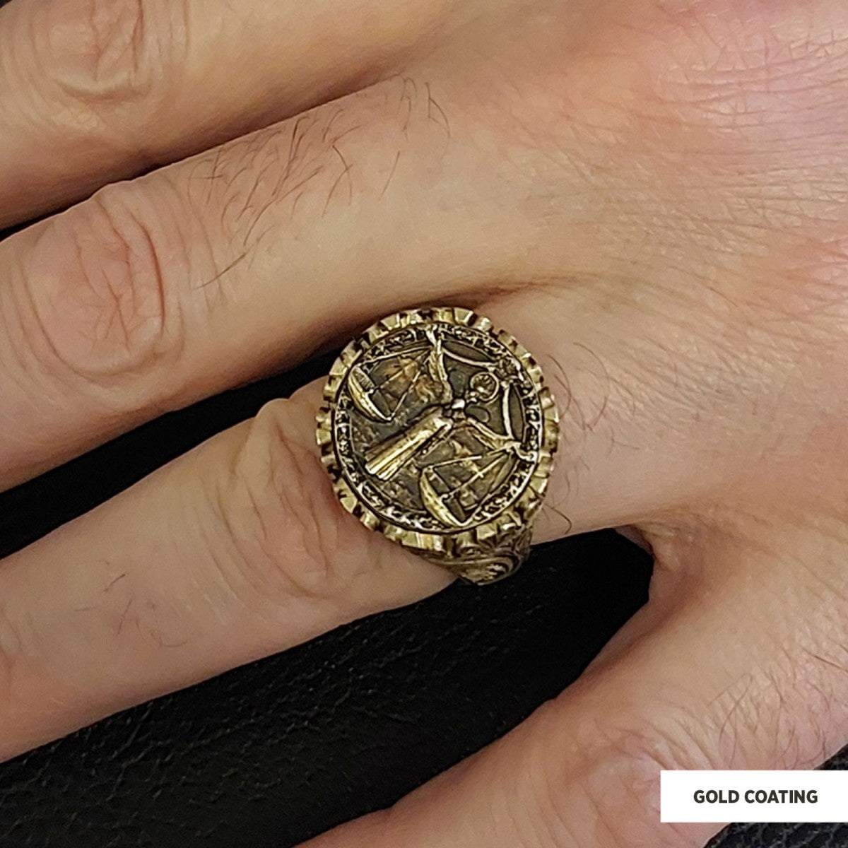 Libra Sign Ring, 925 Sterling Silver Libra Sign Ring by SWISS PLUS - Zodiac Collection - view 6