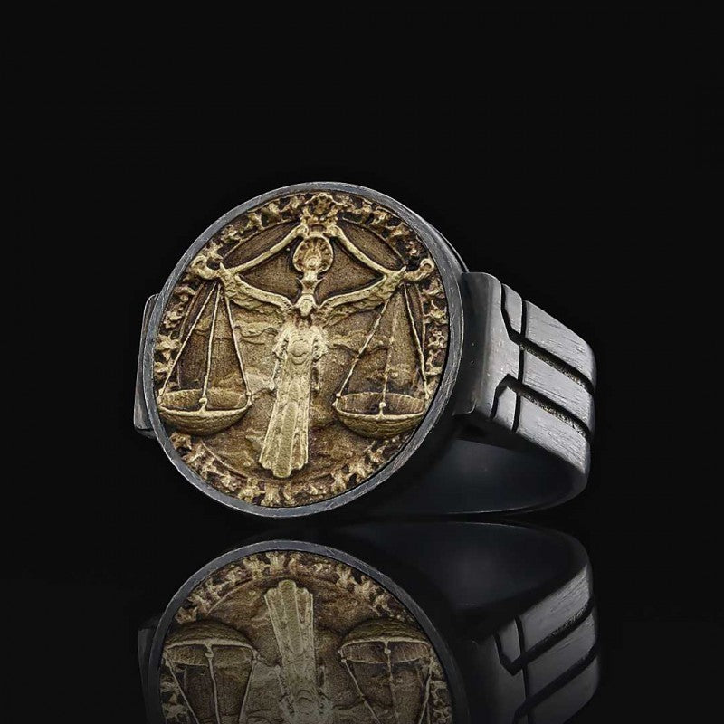 Libra Zodiac Round Ring - view 4