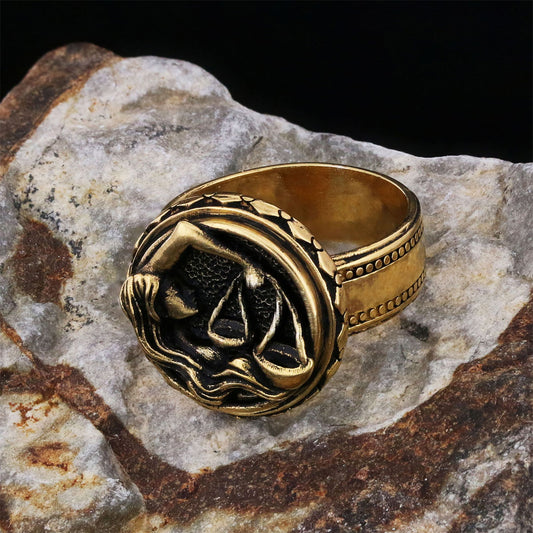 Libra Zodiac Silver Ring - view 1