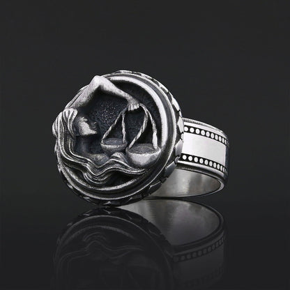 Libra Zodiac Silver Ring by SWISS PLUS - Zodiac Collection - view 3